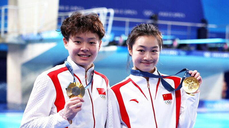 ๐จ๐ณ Chinese Divers Dominate Womenโs Synchro 3m Springboard at Paris 2024 ___Chinese_Divers_Dominate_Women_s_Synchro_3m_Springboard_at_Paris_2024