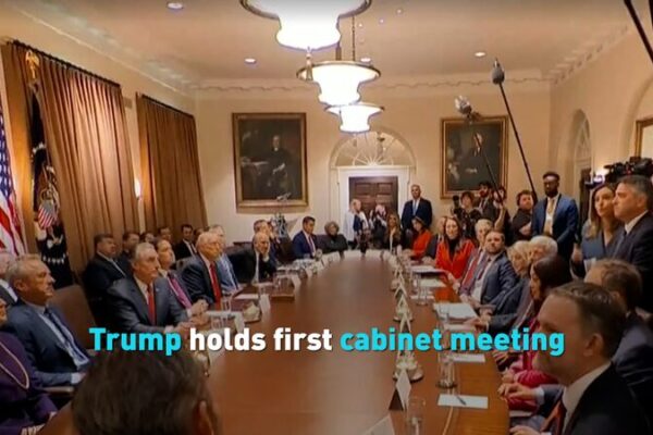 Trump_Holds_Inaugural_Cabinet_Meeting__Supports_Elon_Musk_and_Seeks_Better_Ties_with_the_Chinese_Mainland video poster
