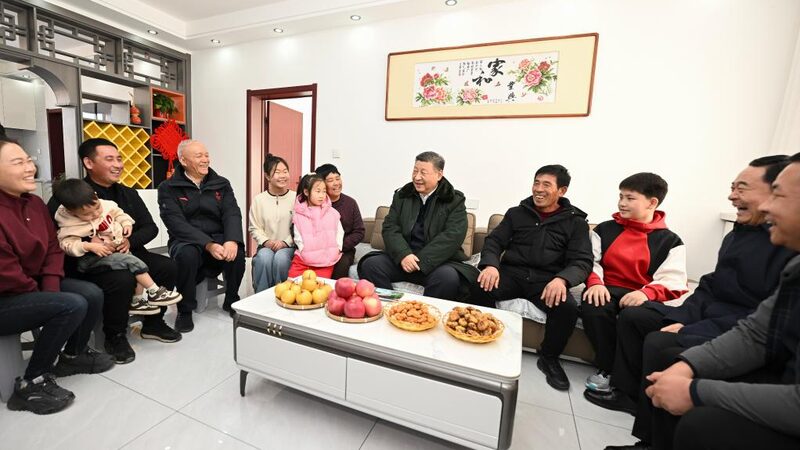 Xi_Visits_Flood_Hit_Village_Ahead_of_Spring_Festival___