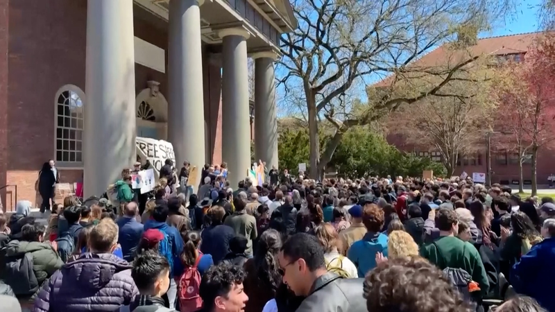 Harvard Campus Erupts in Protest Over Trump's Policy Threats 🎓📣 video poster