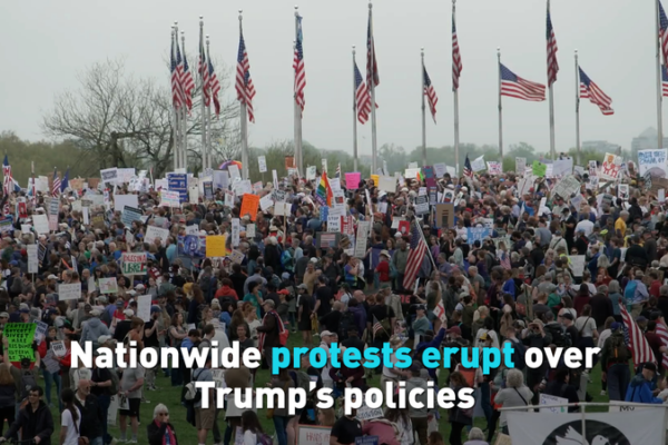 Nationwide Protests Erupt Over Trump Economic Policies 🌟✊ video poster