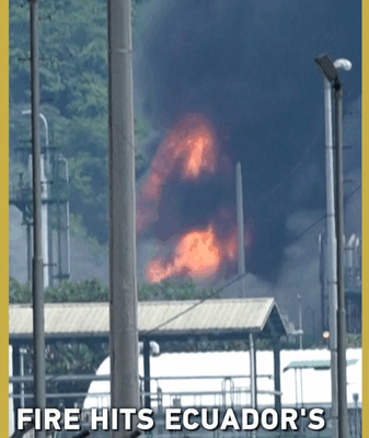 🔥 Major Fire Erupts at Ecuador’s Largest Oil Refinery 🔥 Major Fire Erupts at Ecuador's Largest Oil Refinery video poster