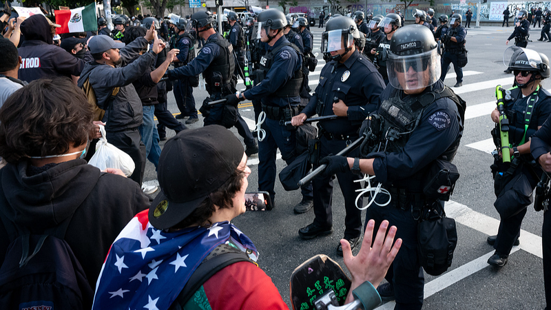 LA Protests Escalate: Clashes with National Guard Spark Downtown Chaos 🌆✊ video poster