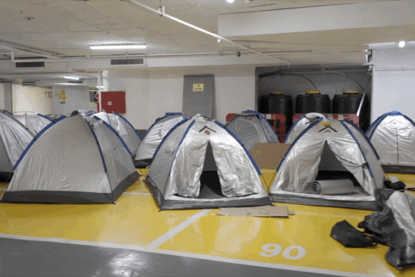Tel Aviv Parking Lot Transforms into Shelter Amid Iran-Israel Tensions 🚨🛡️ Tel Aviv Parking Lot Transforms into Shelter Amid Iran-Israel Tensions 🚨🛡️ video poster