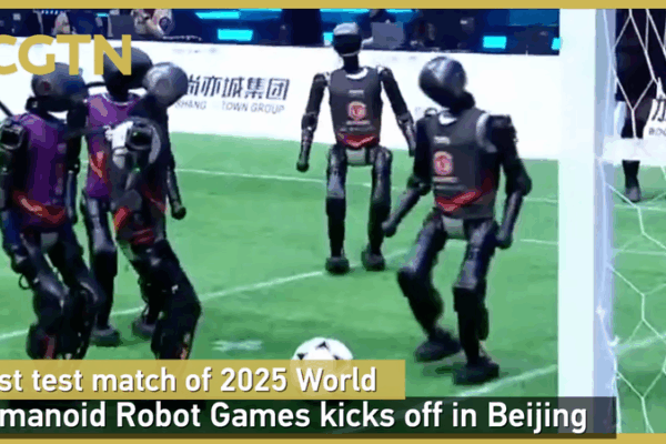 🤖⚽ World’s First AI Robot Football Match Kicks Off in Beijing! 🤖⚽ World’s First AI Robot Football Match Kicks Off in Beijing! video poster