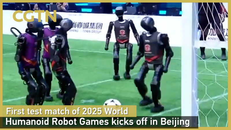 🤖⚽ World’s First AI Robot Football Match Kicks Off in Beijing! video poster