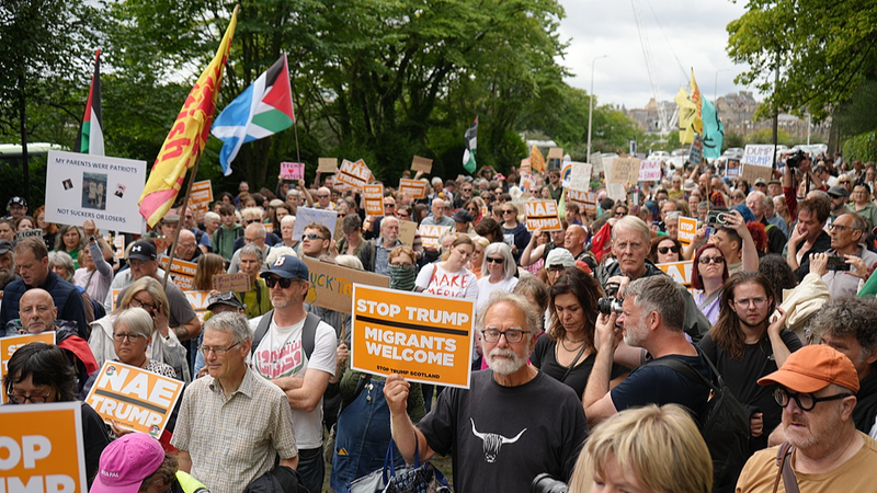 Hundreds Protest Trump's Scotland Visit Amid Tight Security 🚨🏴