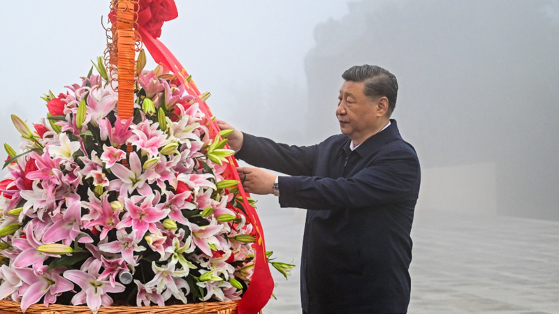 Xi Honors WWII Martyrs in Historic Tribute 🌸✊ video poster