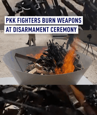 Kurdish PKK Burns Weapons in Historic Peace Move with Turkiye 🌍✌️ Kurdish PKK Burns Weapons in Historic Peace Move with Turkiye 🌍✌️ video poster