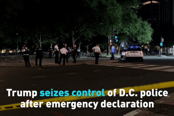 Trump Takes Charge of D.C. Police in Emergency Move 🚨👮♂️ Trump Takes Charge of D.C. Police in Emergency Move 🚨👮♂️ video poster