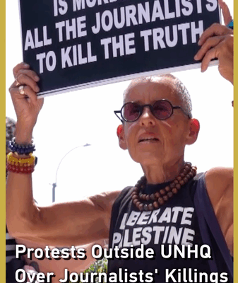 Protests Erupt at UN Over Journalist Deaths in Gaza 🕊️✊ Protests Erupt at UN Over Journalist Deaths in Gaza 🕊️✊ video poster