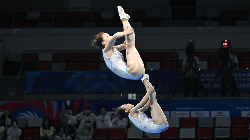M3V1NJ3JS6P3PP4ZRRI7 - 🌍NewspaperAmigo – Your Global News Buddy 🗞️ 🇨🇳 China Soars to Gold in Women's Trampoline Sync at Chengdu World Games! 🥇