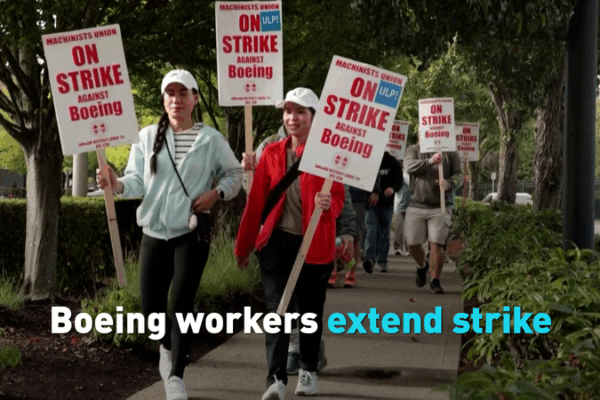 Boeing Strike Drags On: Workers Dig In Amid Military Production Halt ๐ ๏ธโ๏ธ Boeing Strike Drags On: Workers Dig In Amid Military Production Halt ๐ ๏ธโ๏ธ video poster