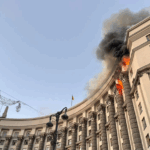 HJCYD9ESNTUBZAN4WILF - 🌍NewspaperAmigo – Your Global News Buddy 🗞️ Russia's Overnight Air Assault Ignites Kyiv Government Building 🔥💥