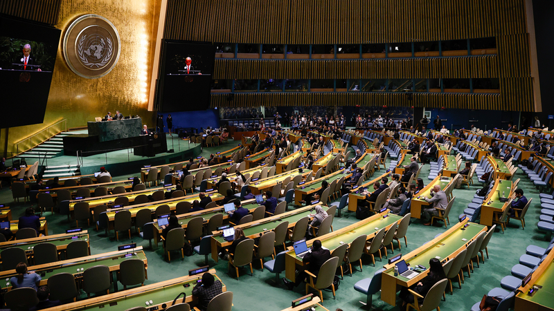 O894NME3JE3B8JNNJVON - 🌍NewspaperAmigo – Your Global News Buddy 🗞️ Delegates Walk Out During Netanyahu’s UN Speech Amid Tensions 🌍✊