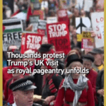 TFH0TF0KRCJCC6H8Q26Y - 🌍NewspaperAmigo – Your Global News Buddy 🗞️ Trump’s UK Visit Sparks Protests & Royal Fanfare 🇬🇧✊ video poster