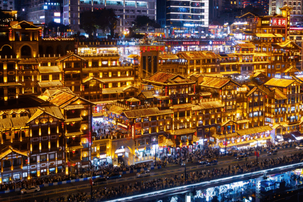 Chongqingโs Hongyadong Lights Up National Day Holidays ๐ฎโจ Chongqingโs Hongyadong Lights Up National Day Holidays ๐ฎโจ