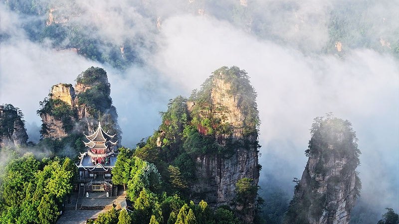Discover Zhangjiajie's Six Wonders Pavilion: Where Nature Meets Tradition 🌄🏯 video poster