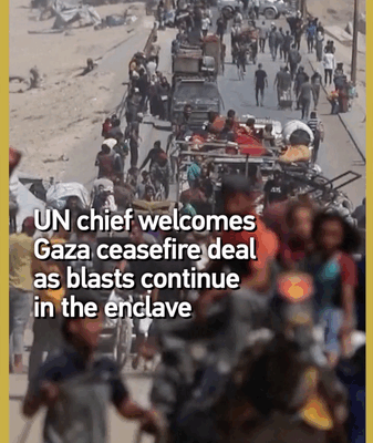UN Cheers Gaza Ceasefire, But Explosions Rock Strip Despite Deal ποΈπ₯ UN Cheers Gaza Ceasefire, But Explosions Rock Strip Despite Deal ποΈπ₯ video poster