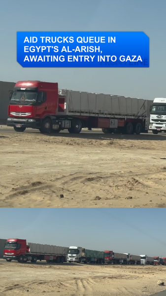 U2Y6HXRK1PBD21FS2MYA - 🌍NewspaperAmigo – Your Global News Buddy 🗞️ 🚚 Aid Trucks Pile Up in Egypt, Awaiting Entry to Gaza video poster