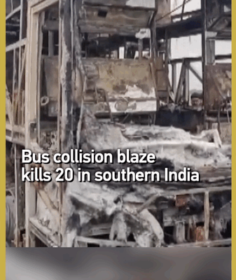 W4SEGETLO525MU5FSX4I - 🌍NewspaperAmigo – Your Global News Buddy 🗞️ Tragic Bus Collision Sparks Deadly Fire in Southern India 🚌🔥 video poster