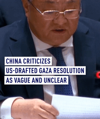 China, Russia Slam US-Backed Gaza Resolution at UN 🌍✋ video poster