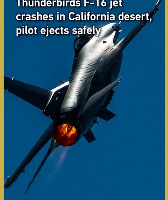 Thunderbirds F-16 Crashes in California Desert, Pilot Safe 🚨✈️ video poster