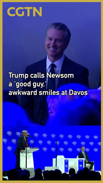 Trump Calls Newsom 'Good Guy' in Awkward Davos Moment 😅 video poster