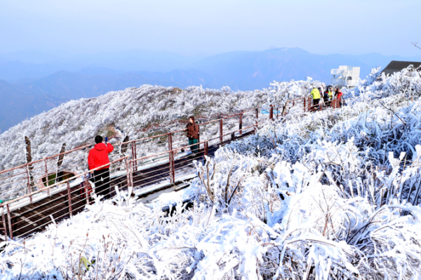 Luniao Mountain's Snowy Transformation Draws Winter Wanderers ❄️🏔️