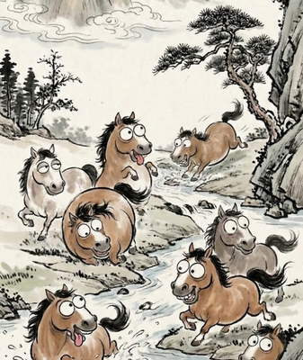 Xu Beihong's Horses Gallop Into Meme Culture 🐎💻 video poster