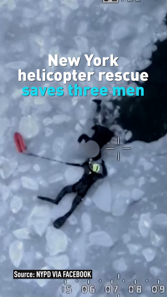 NYC Helicopter Rescue Saves Three from Icy Waters ❄️🚁 video poster