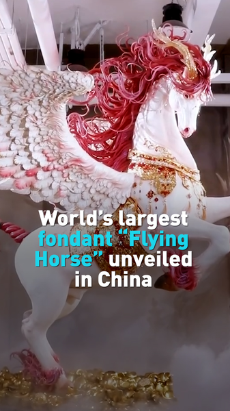 China’s 4-Meter Fondant ‘Flying Horse’ Gallops Into Record Books 🎂🐎 video poster