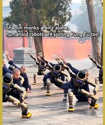 Shaolin Monks Train with Humanoid Robots in Futuristic Kung Fu Class 🥋🤖 video poster