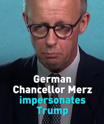 German Chancellor Merz Channels Trump in CDU Rally Stunt 🎤🇩🇪 video poster