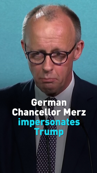 German Chancellor Merz Channels Trump in CDU Rally Stunt 🎤🇩🇪 video poster