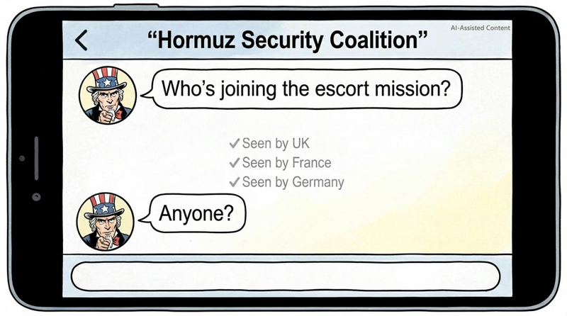 🇺🇸🤝🇪🇺 Strains in the Strait: US Seeks Backup as Allies Hesitate