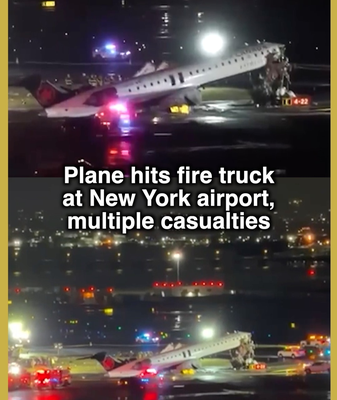 Plane Collides with Fire Truck at NYC Airport: Casualties Reported ✈️🚒 video poster