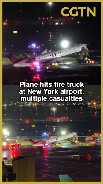 Plane Collides with Fire Truck at NYC Airport: Casualties Reported ✈️🚒 video poster