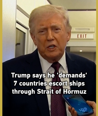 Trump Demands 7 Nations Escort Ships in Hormuz Strait 🌍⛴️ video poster
