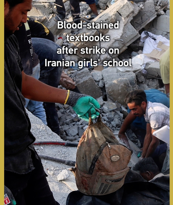 Blood-Stained Books: Iran School Strike Sparks Global Outrage 🌍💔 video poster