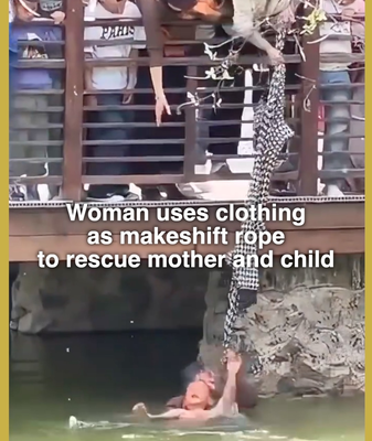 Quick-Thinking Heroine Saves Duo with Jacket Rope in Xi'an Park 🌟👚 video poster