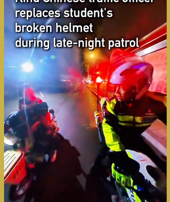 Hero Cop Fixes Student's Helmet Woes in Heartwarming Night Rescue 🚨👮♀️ video poster