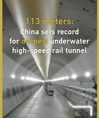 China Breaks World Record with Deepest Underwater High-Speed Rail Tunnel 🌊🚄 video poster