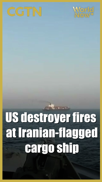 US-Iran Tensions Flare as Destroyer Fires at Cargo Ship in Gulf of Oman 🌊⚔️ video poster